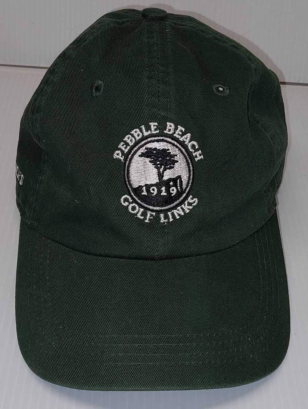 Pebble Beach Golf Links Ahead Classic Cut Hat Cap Green Adjustable Embroidered